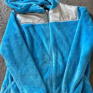North Face blue  zip up jacket